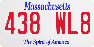 MA license plate 438WL8