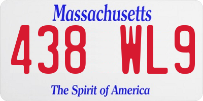 MA license plate 438WL9