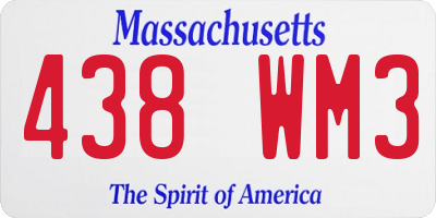 MA license plate 438WM3
