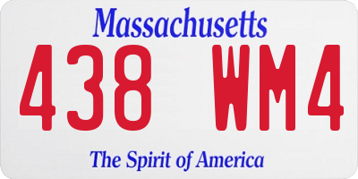 MA license plate 438WM4