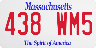 MA license plate 438WM5
