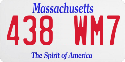 MA license plate 438WM7