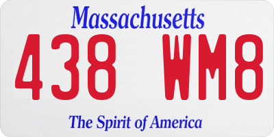 MA license plate 438WM8