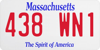MA license plate 438WN1