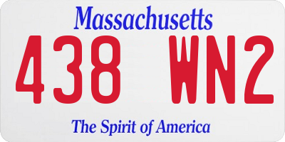 MA license plate 438WN2