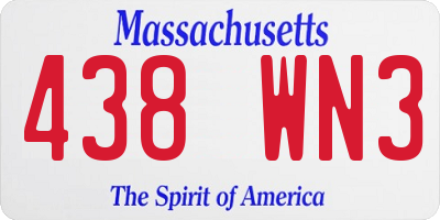 MA license plate 438WN3