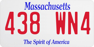 MA license plate 438WN4