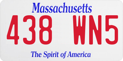 MA license plate 438WN5