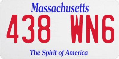 MA license plate 438WN6
