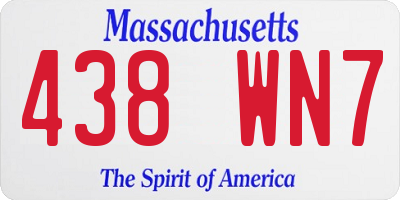 MA license plate 438WN7