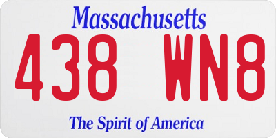 MA license plate 438WN8