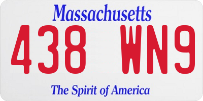MA license plate 438WN9