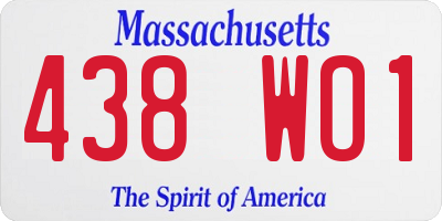 MA license plate 438WO1