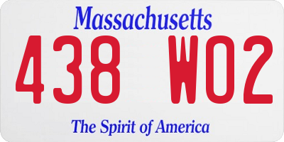 MA license plate 438WO2