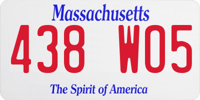 MA license plate 438WO5