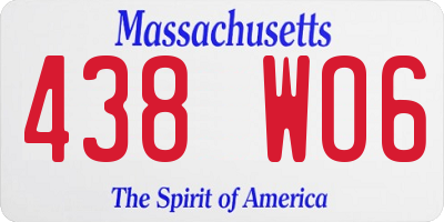 MA license plate 438WO6