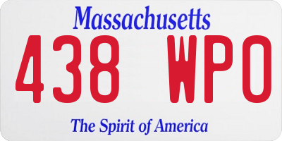MA license plate 438WP0