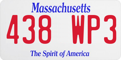 MA license plate 438WP3