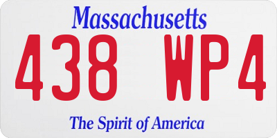 MA license plate 438WP4