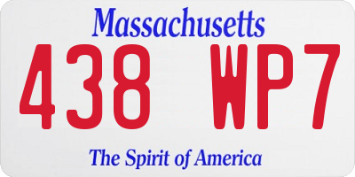 MA license plate 438WP7