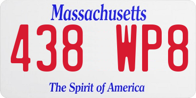 MA license plate 438WP8