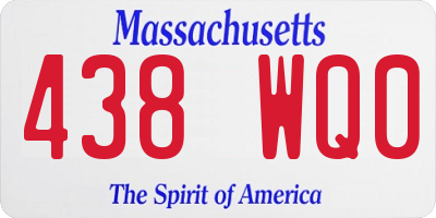 MA license plate 438WQ0