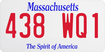 MA license plate 438WQ1