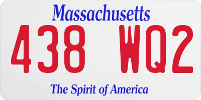 MA license plate 438WQ2