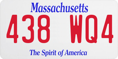 MA license plate 438WQ4