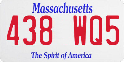MA license plate 438WQ5