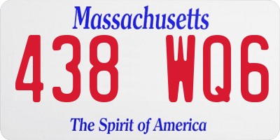 MA license plate 438WQ6