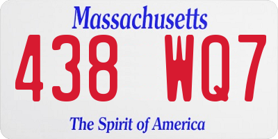 MA license plate 438WQ7