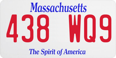 MA license plate 438WQ9