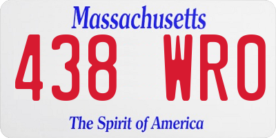 MA license plate 438WR0