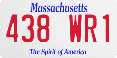 MA license plate 438WR1