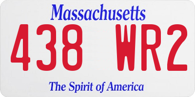 MA license plate 438WR2