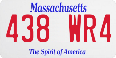 MA license plate 438WR4