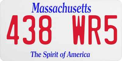 MA license plate 438WR5