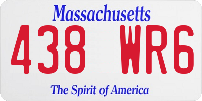 MA license plate 438WR6