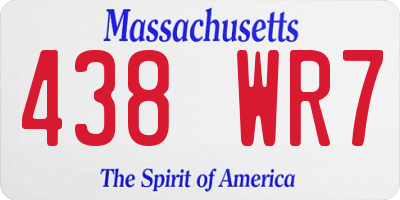 MA license plate 438WR7