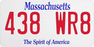 MA license plate 438WR8