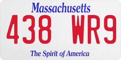 MA license plate 438WR9