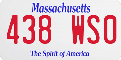 MA license plate 438WS0