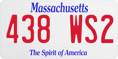 MA license plate 438WS2