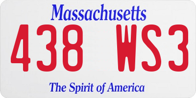 MA license plate 438WS3