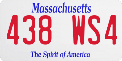 MA license plate 438WS4