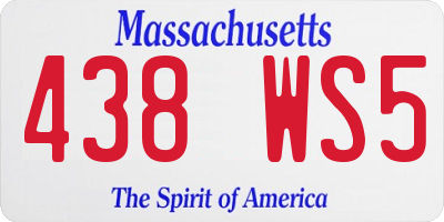 MA license plate 438WS5