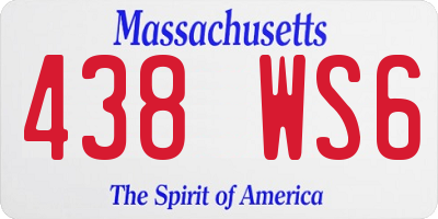 MA license plate 438WS6