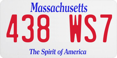 MA license plate 438WS7
