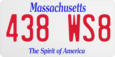 MA license plate 438WS8